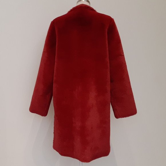 NWT VELVET BY GRAHAM & SPENCER MINA LUX FAUX FUR REVERSIBLE RED JACKET SIZE M - Picture 8 of 10